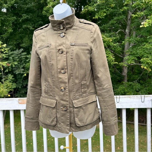 H&M Khaki green Utility Field military Jacket for Women size 6 - Picture 1 of 9